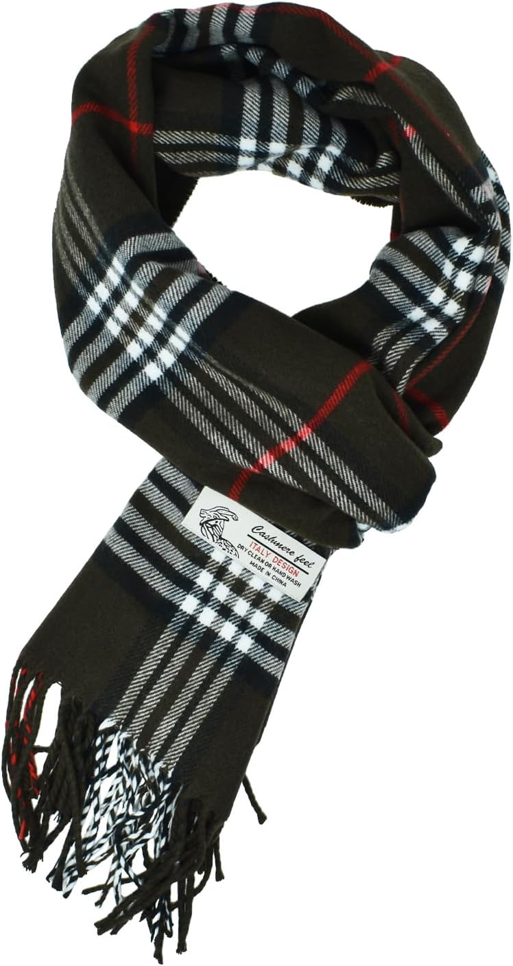 Glory Max Unisex Classic Tartan Plaid Winter Scarf Soft Cashmere Feel 72"x12" - Image 1